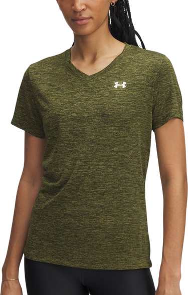 T-shirt Under Armour Heathered V-Neck Short-Sleeve T-Shirt Tech SSV- Twist Grøn | 1384227-308, 0