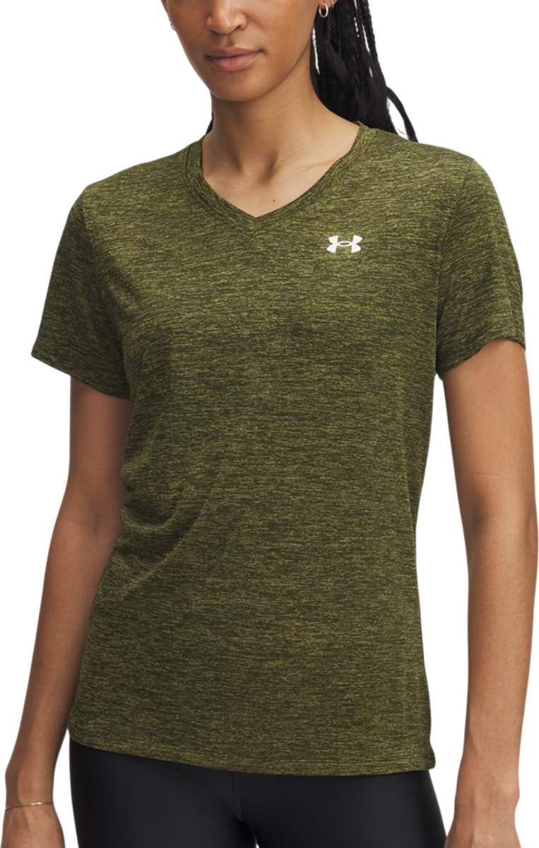 T-shirt Under Armour Heathered V-Neck Short-Sleeve T-Shirt Tech SSV- Twist Grøn | 1384227-308
