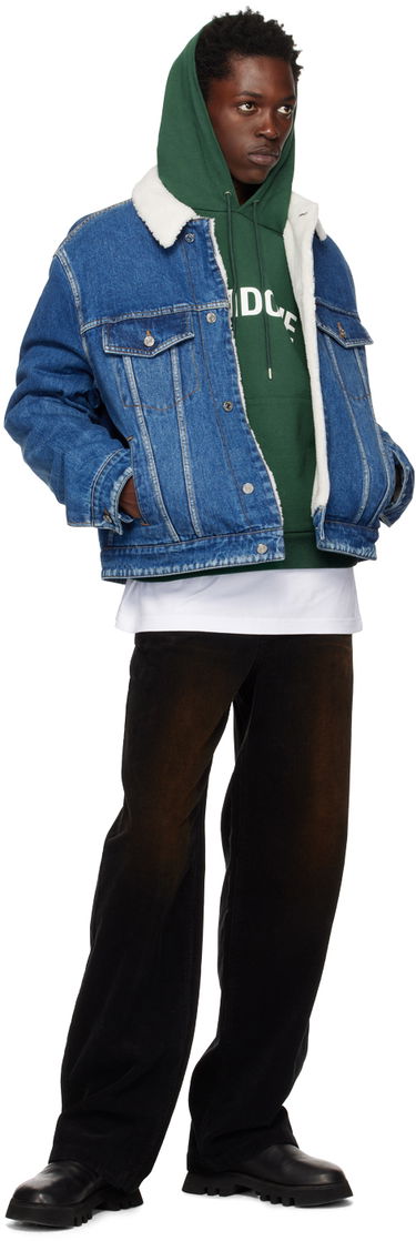 Jakke We11done We11done Regular-Fit Sherpa Denim Jacket Blå | WD-DJ3-22-362-U-BL, 3