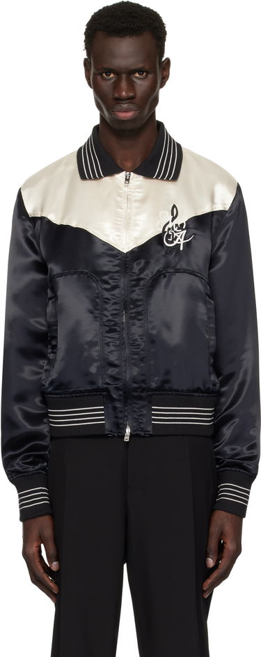 Bomberjakke AMIRI AMIRI 'MA' Music Note Satin Jacket Sort | AMOUBN1074, 0