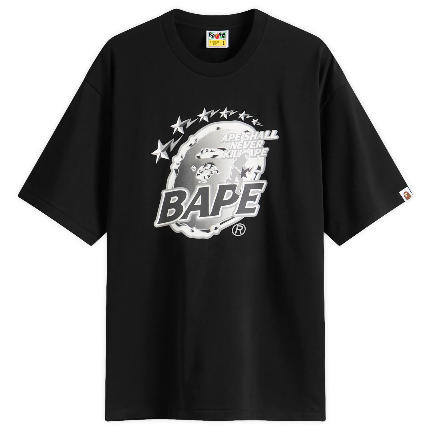 T-shirt BAPE Metal Ape Head Tee Sort | 001TEL801340M-BLK, 1