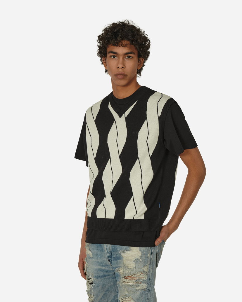 Sweater Awake NY Cable Sweater Vest Mørkeblå | AWK-FW23-KN006  BLACK MULTI