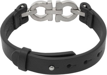 Armbånd FERRAGAMO Salvatore Ferragamo Double Gancini Leather Bracelet Sort | 785723, 1