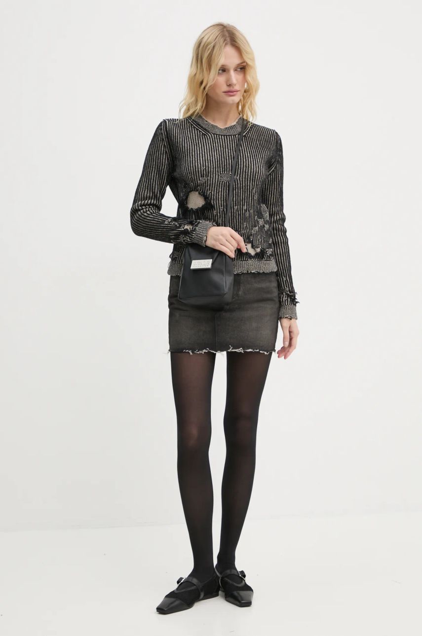 Sweater Maison Margiela Distressed Ribbed Knit Sweater Sort | S62HL0026.M13076, 1