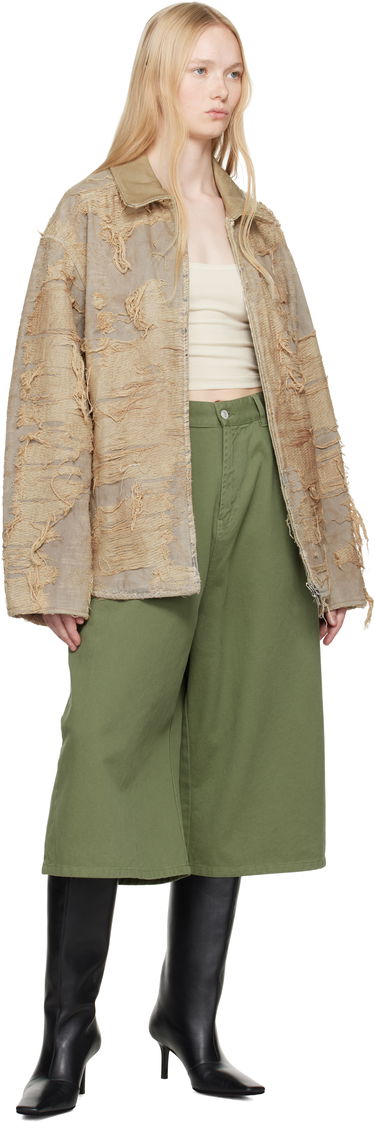 Jakke Diesel Diesel D-Ivar-Fsg Distressed Denim Jacket Beige | A18111 007AZ, 3