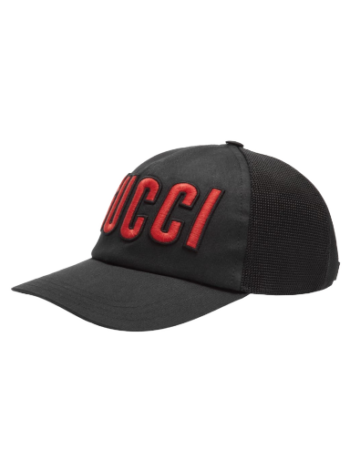 Kasket Gucci Logo Mesh Back Cap Sort | 701324-4HAOY-1060
