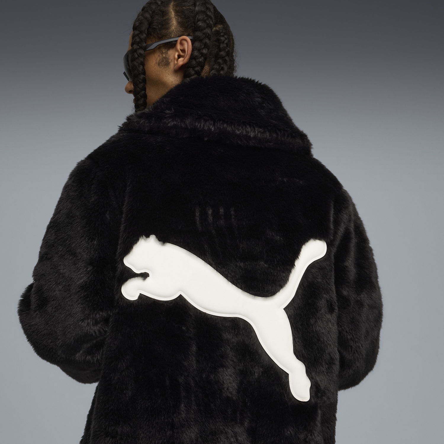 Frakker Puma Long Faux Fur Coat A$AP ROCKY x Flacko Sort | 633401_01, 1