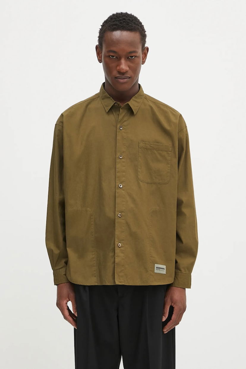 Skjorte Neighborhood NEIGHBORHOOD Plain Shirt Ls Regular Fit Button-Down Grøn | 242SPNH.SHM02