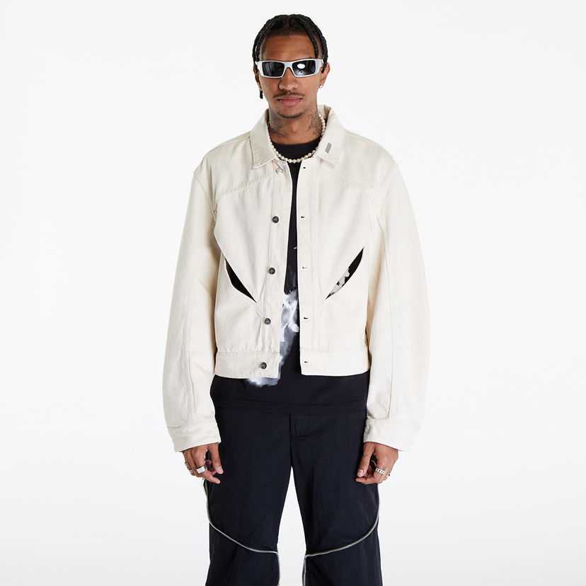 Jakke HELIOT EMIL Equisetum Cutout Denim Jacket Hvid | HE_M_02_087_ST18