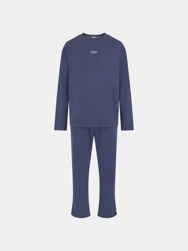 Pyjamas GUESS Logo Elasticated Waistband Pijama Set Mørkeblå | U2BX00KBZG0, 0