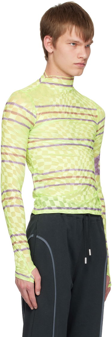 T-shirt Collina Strada Collina Strada Checkered Turtleneck Top Grøn | XX3221, 1
