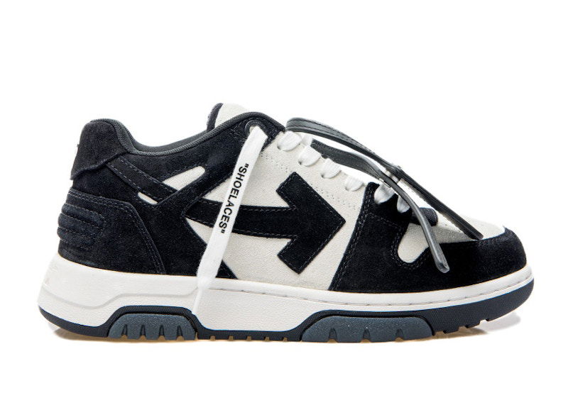 Sneakers og sko Off-White Out Of Office OOO Low Tops White Black Suede Sort | OMIA189F22LEA0020110, 0