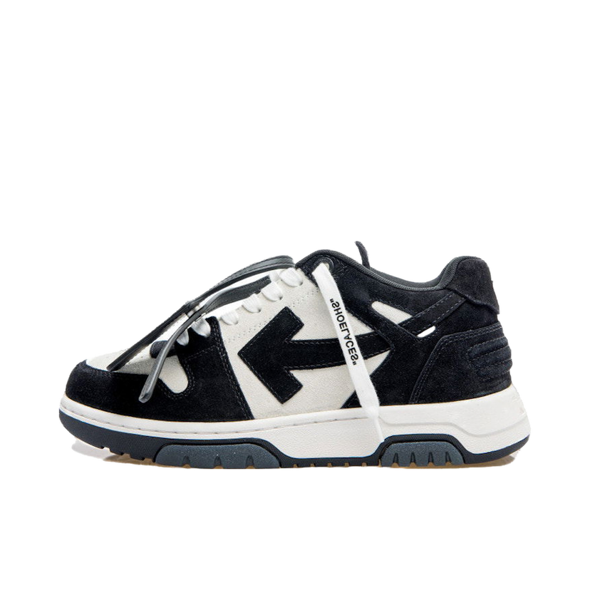 Sneakers og sko Off-White Out Of Office OOO Low Tops White Black Suede Sort | OMIA189F22LEA0020110