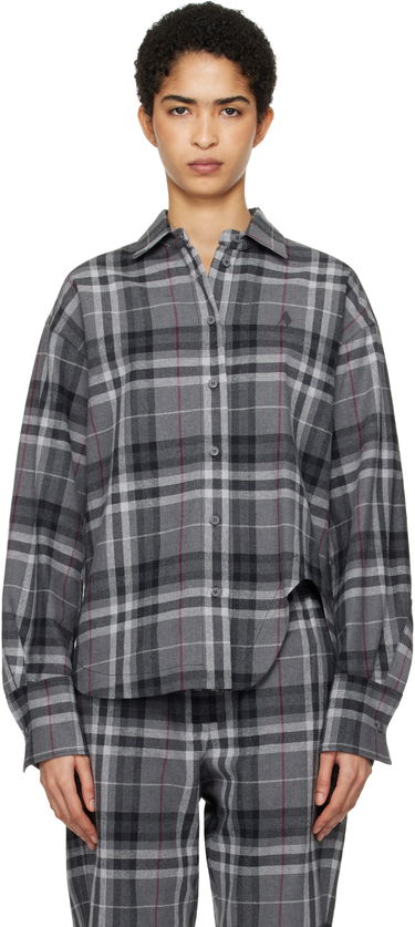 Skjorte The Attico Attico Eliza Plaid Flannel Shirt Grå | 250WCH00014 CCC050AA, 0