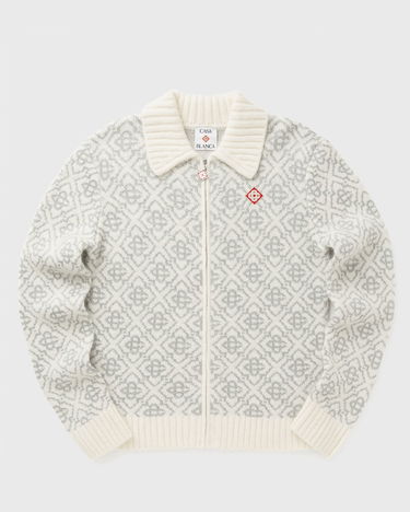 Sweater Casablanca Monogram Knitted Zip-Up Cardigan Grå | M-AW25-KW-1042-01, 0