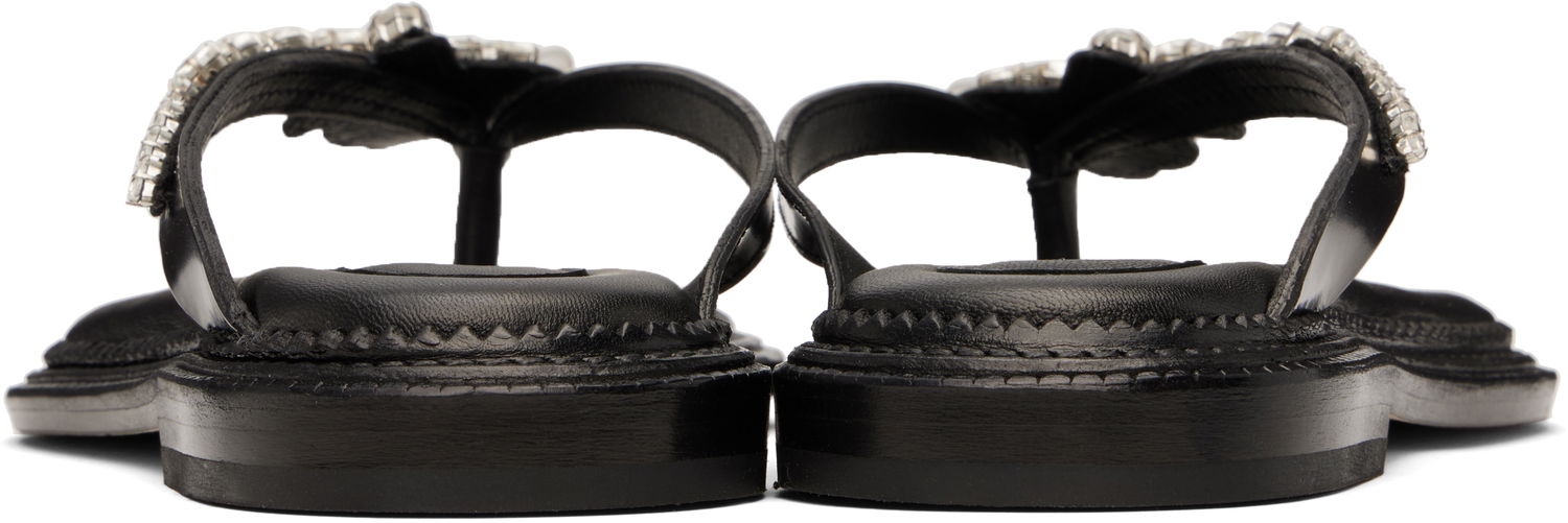 Sneakers og sko Simone Rocha Simone Rocha Embellished Flower Flip-Flops Sort | SLD54B 0740, 1