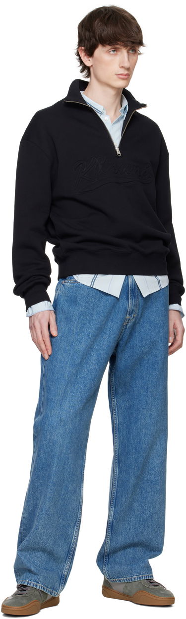 Sweatshirt MAISON KITSUNÉ Maison Kitsuné Varsity Half Zip Sweater Sort | OM00302KM0321, 3