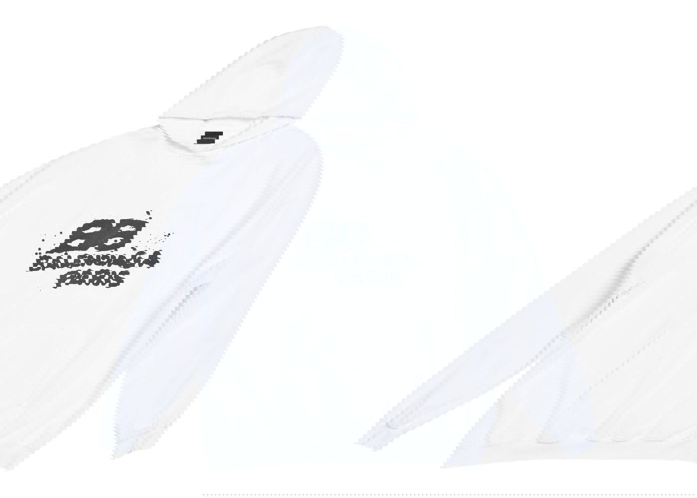 Sweatshirt Balenciaga Hand Drawn BB Icon Large Fit Hoodie Hvid | 620947TNVQ19040, 0