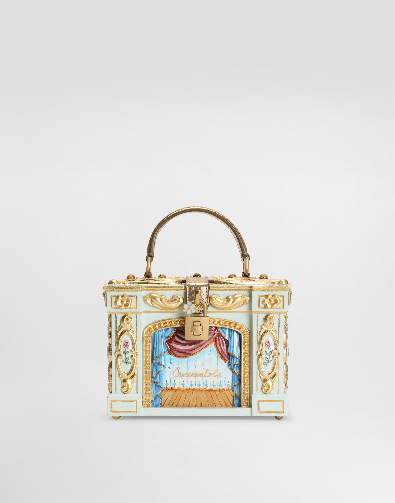 Håndtaske Dolce & Gabbana Dolce Box Cinderella Theater Handbag Turkis | BB5970A8H378B034, 0