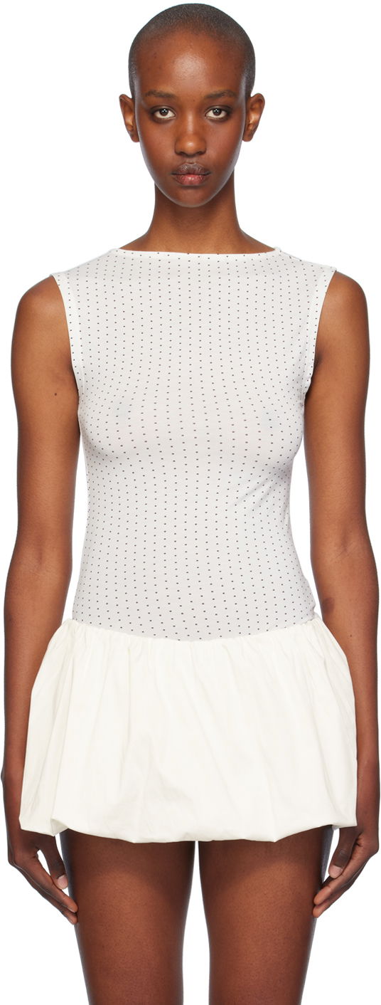Kjole Miaou Miaou Kelly Dotted Peplum Top Hvid | 7185TJBBKD