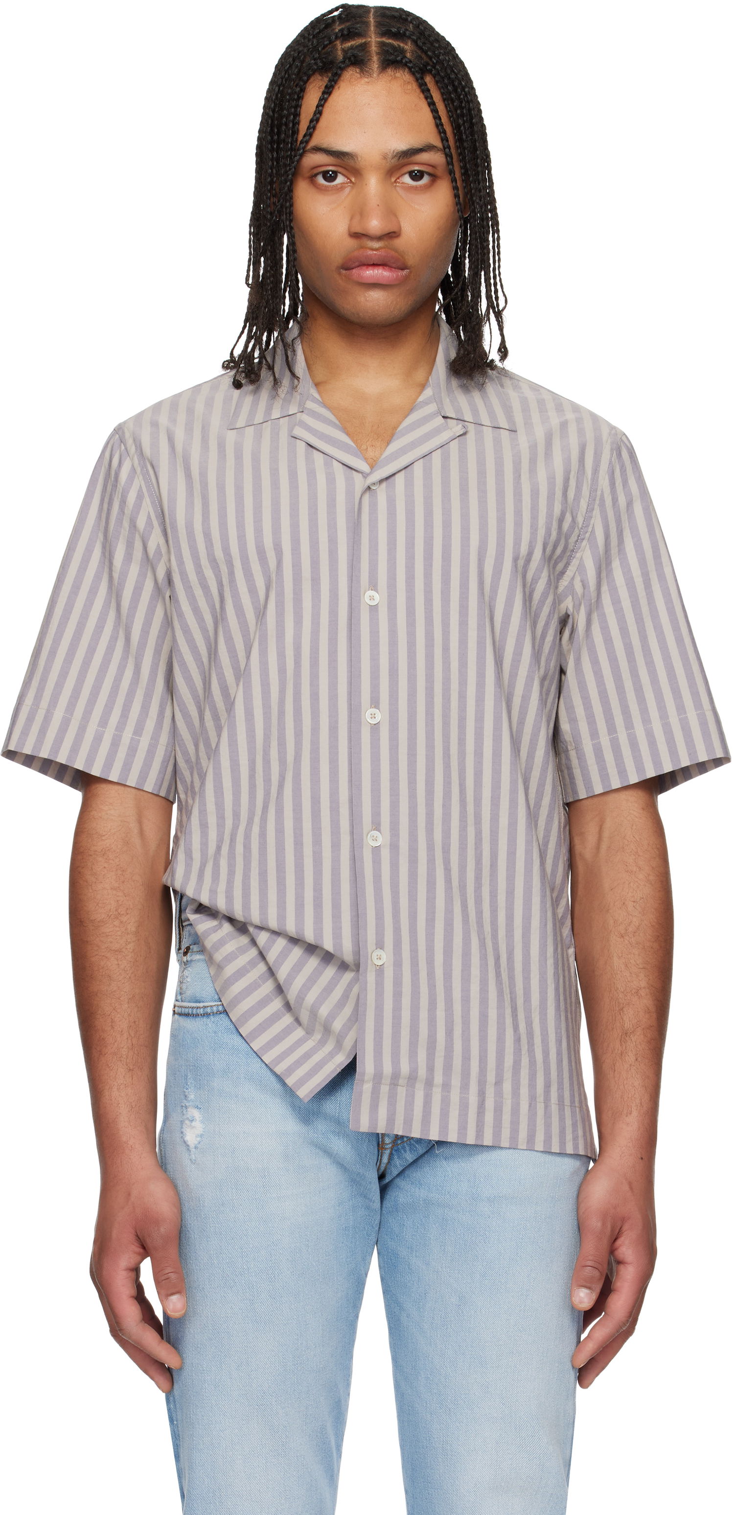 Skjorte Paul Smith Paul Smith Short Sleeve Regular Fit Shirt Lilla | M1R-905U-P02635, 0