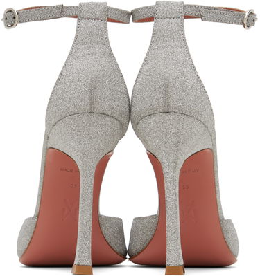 Sneakers og sko Amina Muaddi Glitter Pump Heels Grå | KIM PUMP SR GLITTER, 1