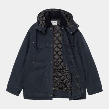 Frakker Carhartt WIP Carhartt WIP Ambel Stone Washed Hooded Coat Mørkeblå | I035616_18, 1