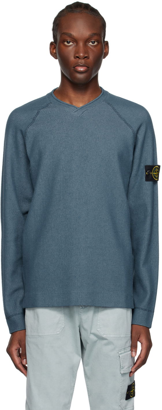Sweater Stone Island Raglan Blå | 781564856, 0