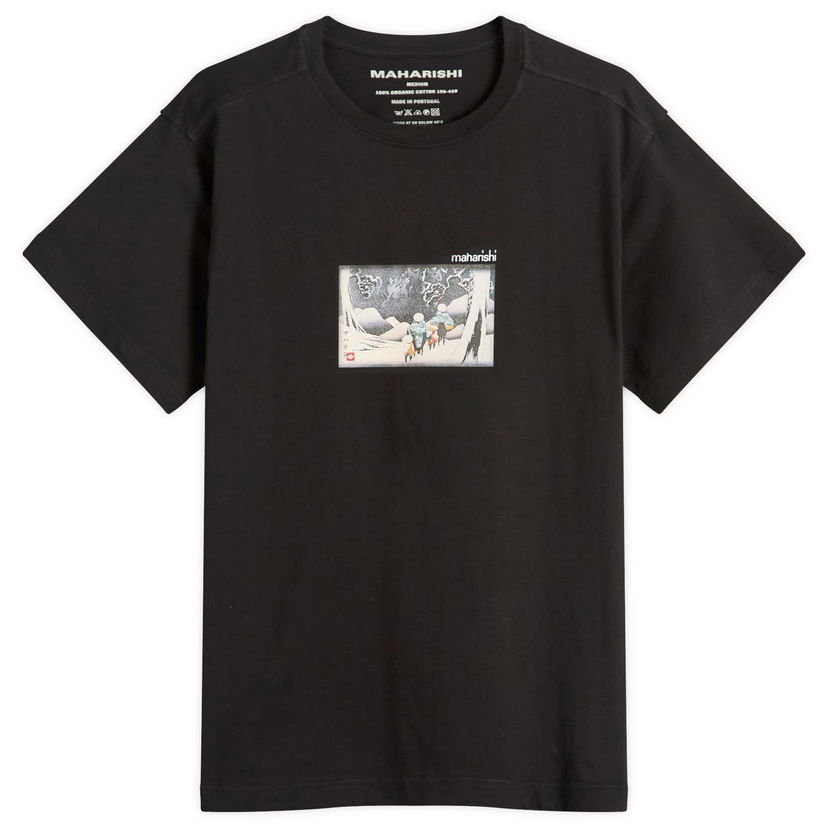 T-shirt Maharishi Travellers In Snow Graphic Tee, Size Large Sort | 2213-BLK