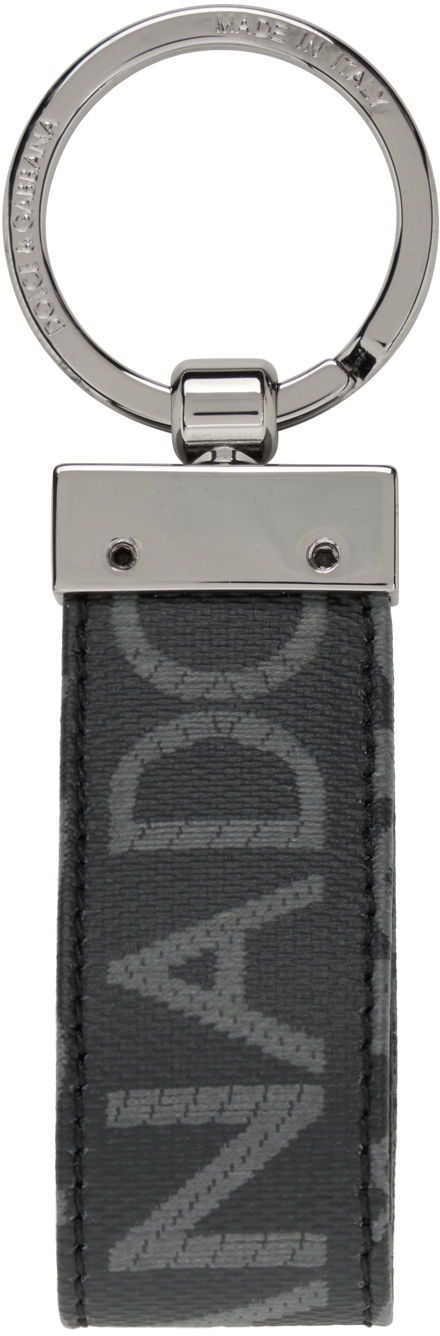 Nøgleringe Dolce & Gabbana Black Jacquard Keychain Sort | BP1371AJ705, 1