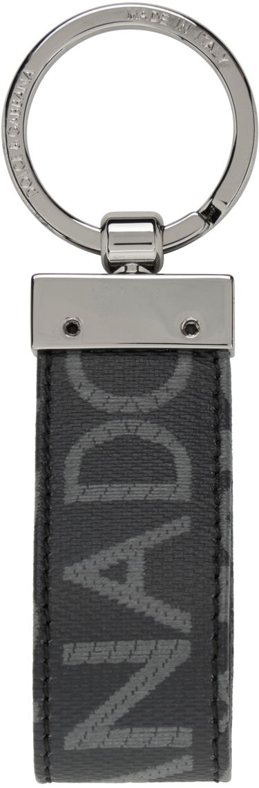 Nøgleringe Dolce & Gabbana Black Jacquard Keychain Sort | BP1371AJ705, 1
