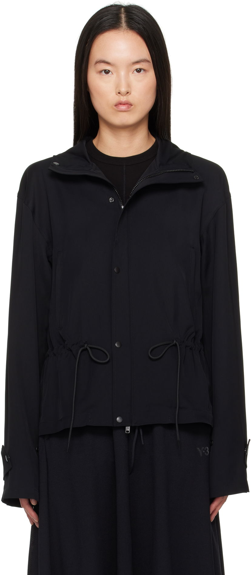 Vindjakke Y-3 Y-3 Rayon Twill Hooded Jacket Sort | JD1760