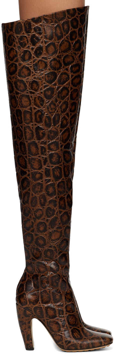 Tøj Bottega Veneta Bottega Veneta Canalazzo Over-The-Knee Boots Brun | 716326 V3J80