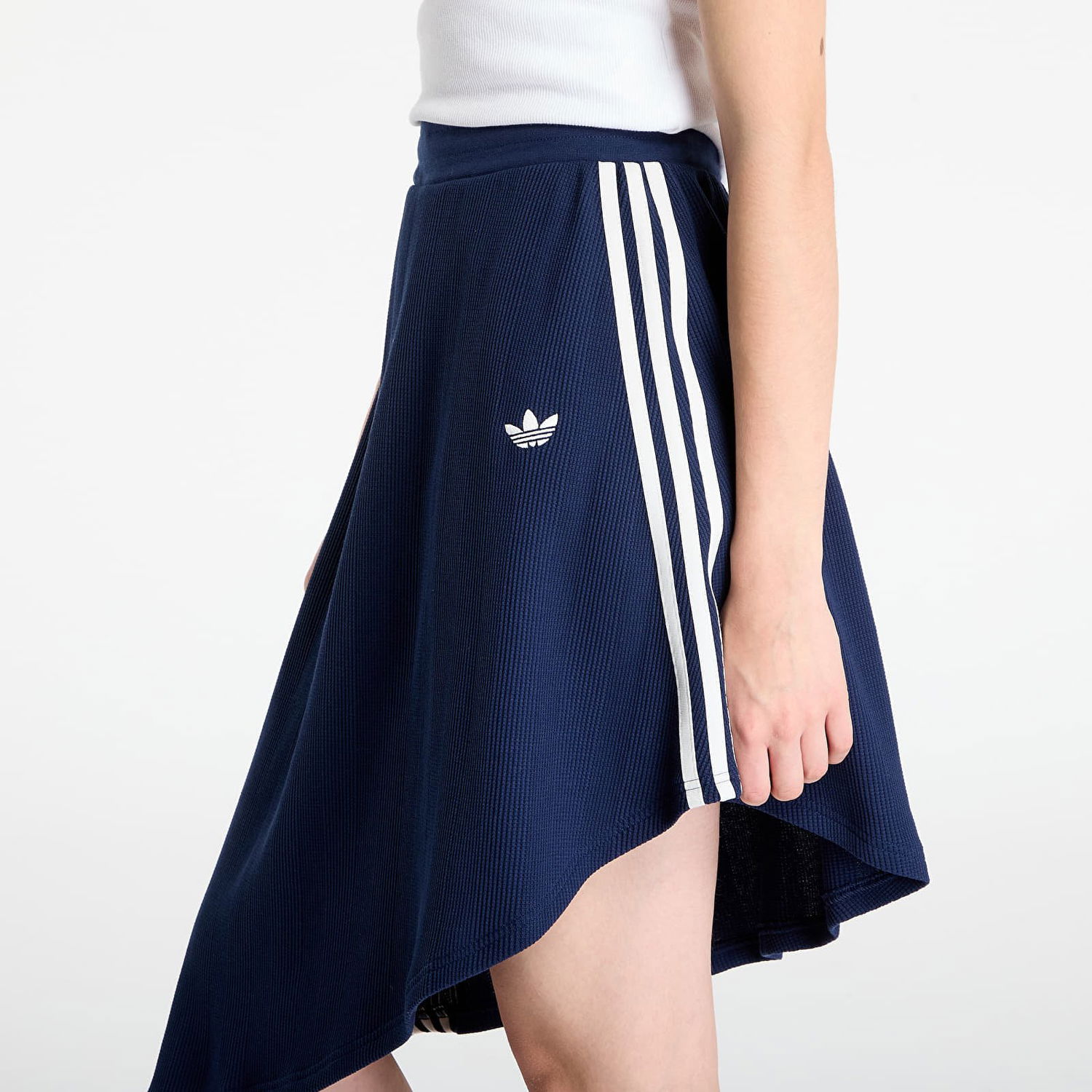 Nederdel adidas Originals Ribbed Asymmetric Skirt with 3-Stripes Mørkeblå | KS7782, 1