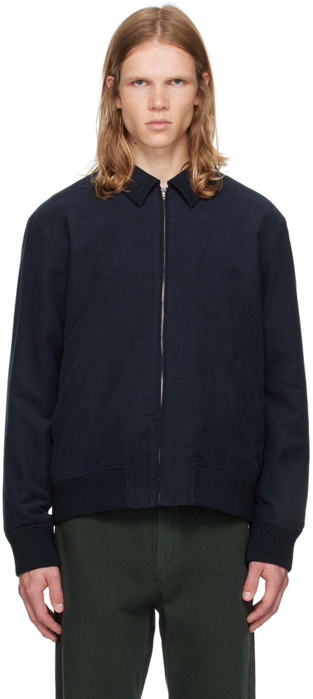 Bomberjakke A.P.C. Navy Gilles Bomber Jacket Sort | COHAK-H02706, 0