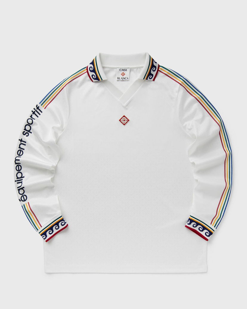 Polo skjorte Casablanca Casablanca Long Sleeve Football Shirt Hvid | MPS25-JTP-301-01