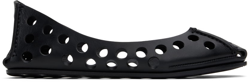 Sneakers og sko Alaïa ALAÏA Perforated Calfskin Ballerina Flats Sort | AA3A033CK247