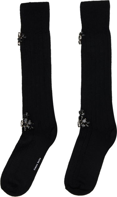 Sokker Simone Rocha Simone Rocha Embellished Rose Knee Socks Sort | SOCK63B 0634, 1