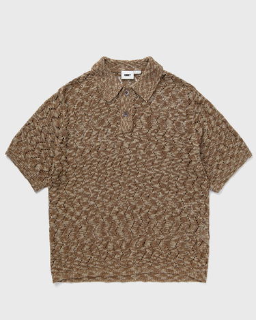 Sweater OBEY Andre Open Knit Polo Sweater Brun | 151000101-TOF, 0