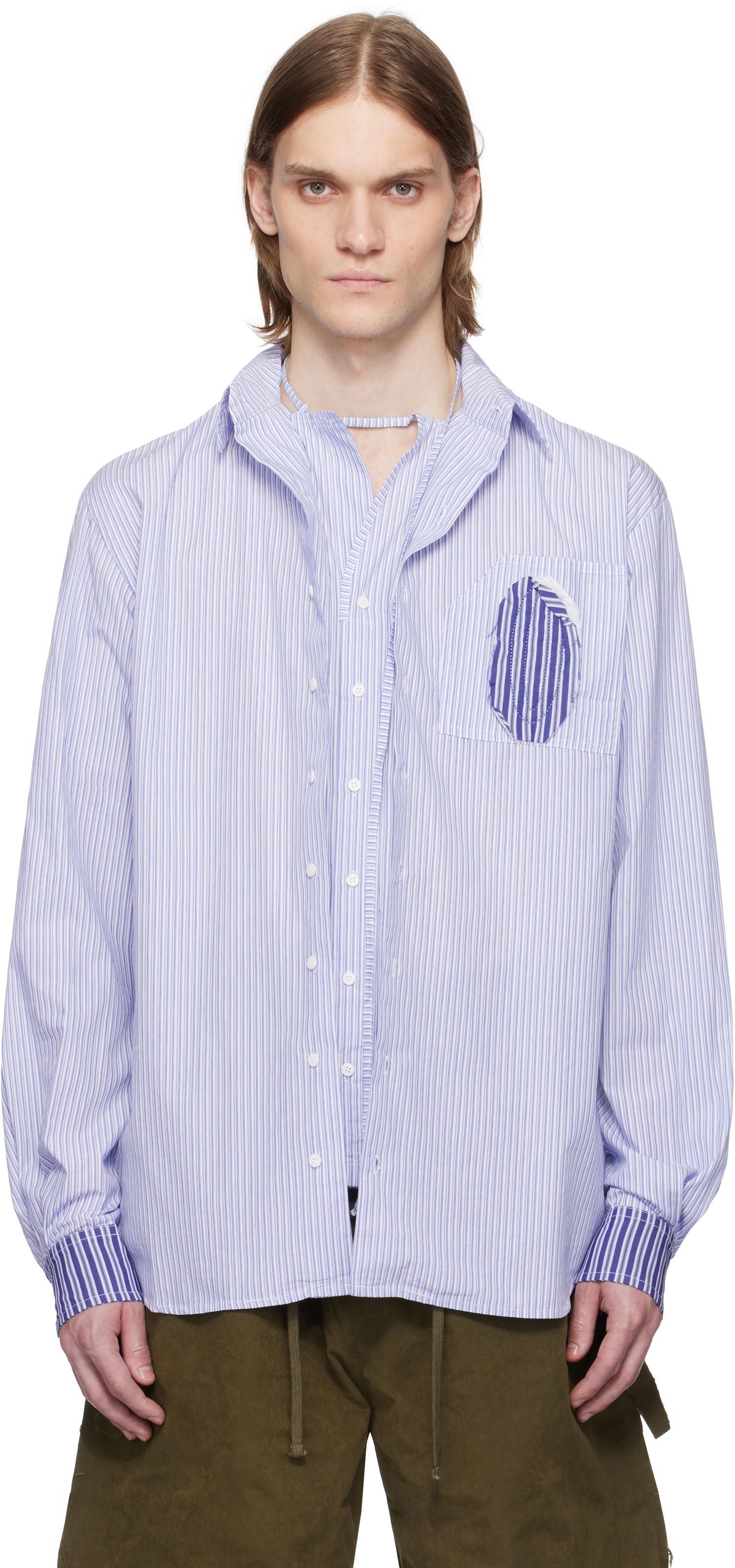 Skjorte Ottolinger Ottolinger Oversized Striped Shirt Blå | 111-400311-02, 0