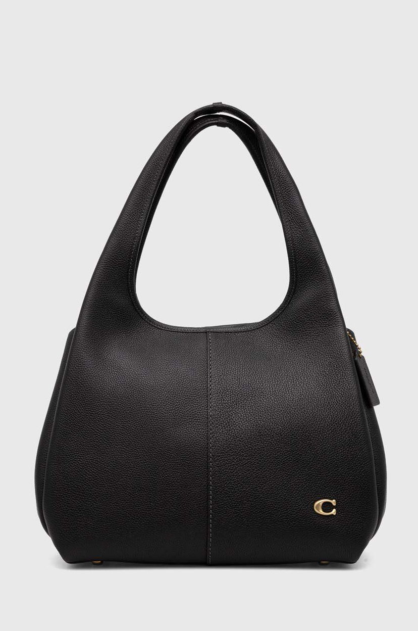Håndtaske Coach Coach Leather Shoulder Bag Sort | CM544
