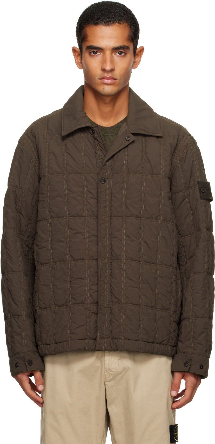 Jakke Stone Island Stone Island Nylon Smerigliato Quilted Jacket Grøn | K2S15 4100099 S00F6
