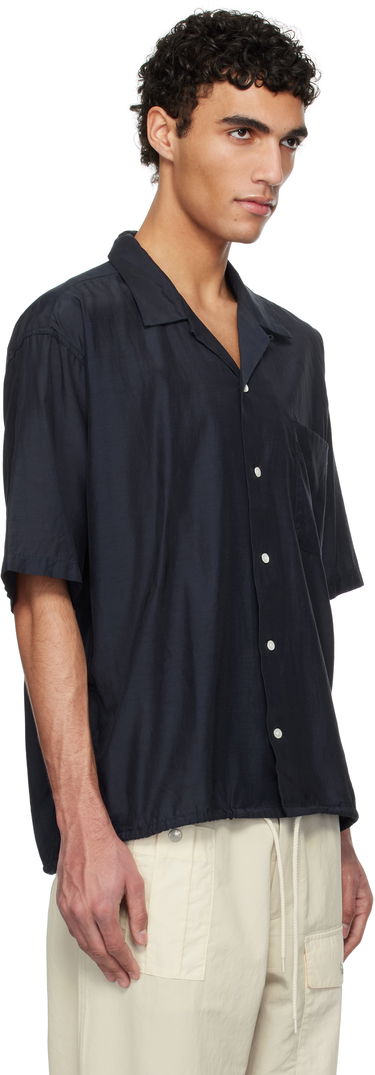 Skjorte NANAMICA Nanamica Open Collar Short Sleeve Shirt Mørkeblå | S25SG019U, 1