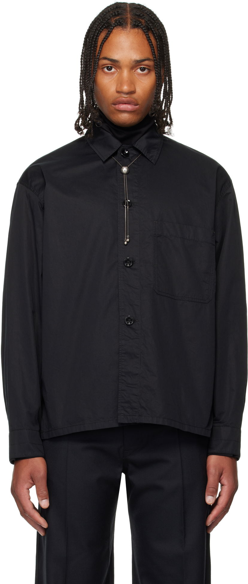 Skjorte LEMAIRE Lemaire Pyjama Shirt Sort | SH1198 LF1207