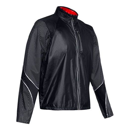 Vindjakke Under Armour Run Impasse Reflect Stripe Pattern Jacket Sort | 1350944-001