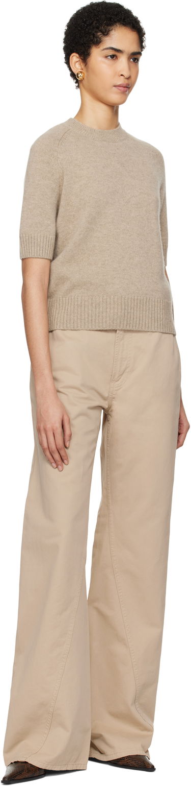 Bukser Anine Bing ANINE BING Briley Wide Leg Trousers Beige | A-03-1149-OMA10, 3