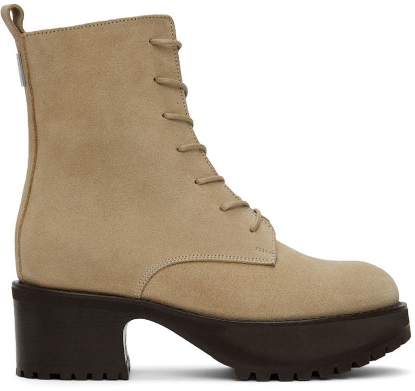 Tøj BY FAR BY FAR Cobain Suede Boots Beige | 22CRCBCAPUU