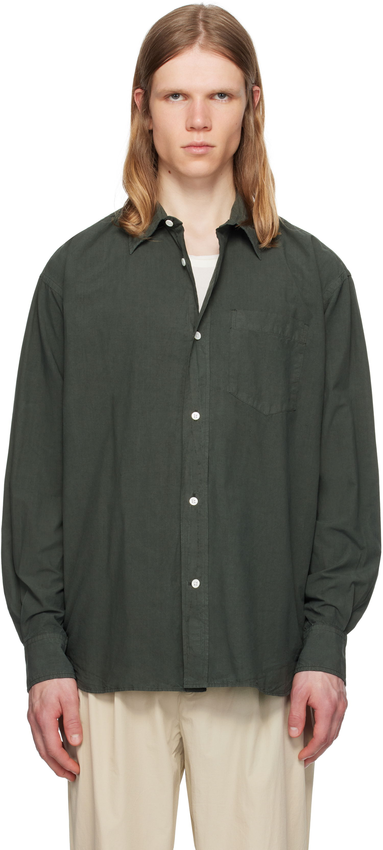 Skjorte NORSE PROJECTS Norse Projects Mo Cotton Tencel Shirt Grøn | N40-0822, 0