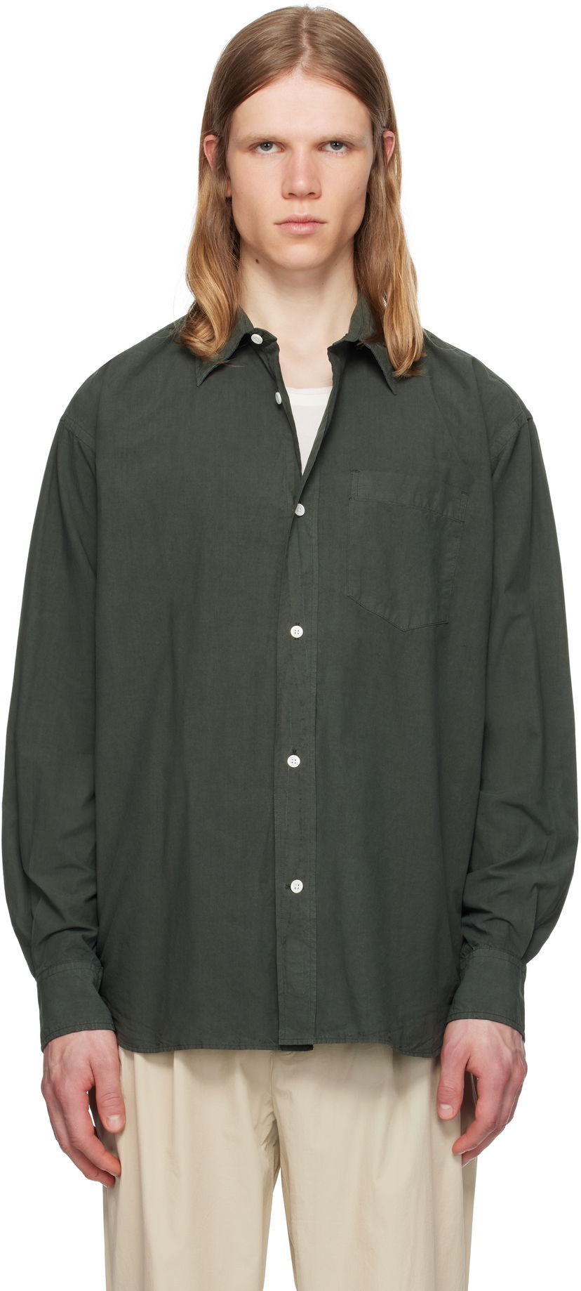 Skjorte NORSE PROJECTS Norse Projects Mo Cotton Tencel Shirt Grøn | N40-0822