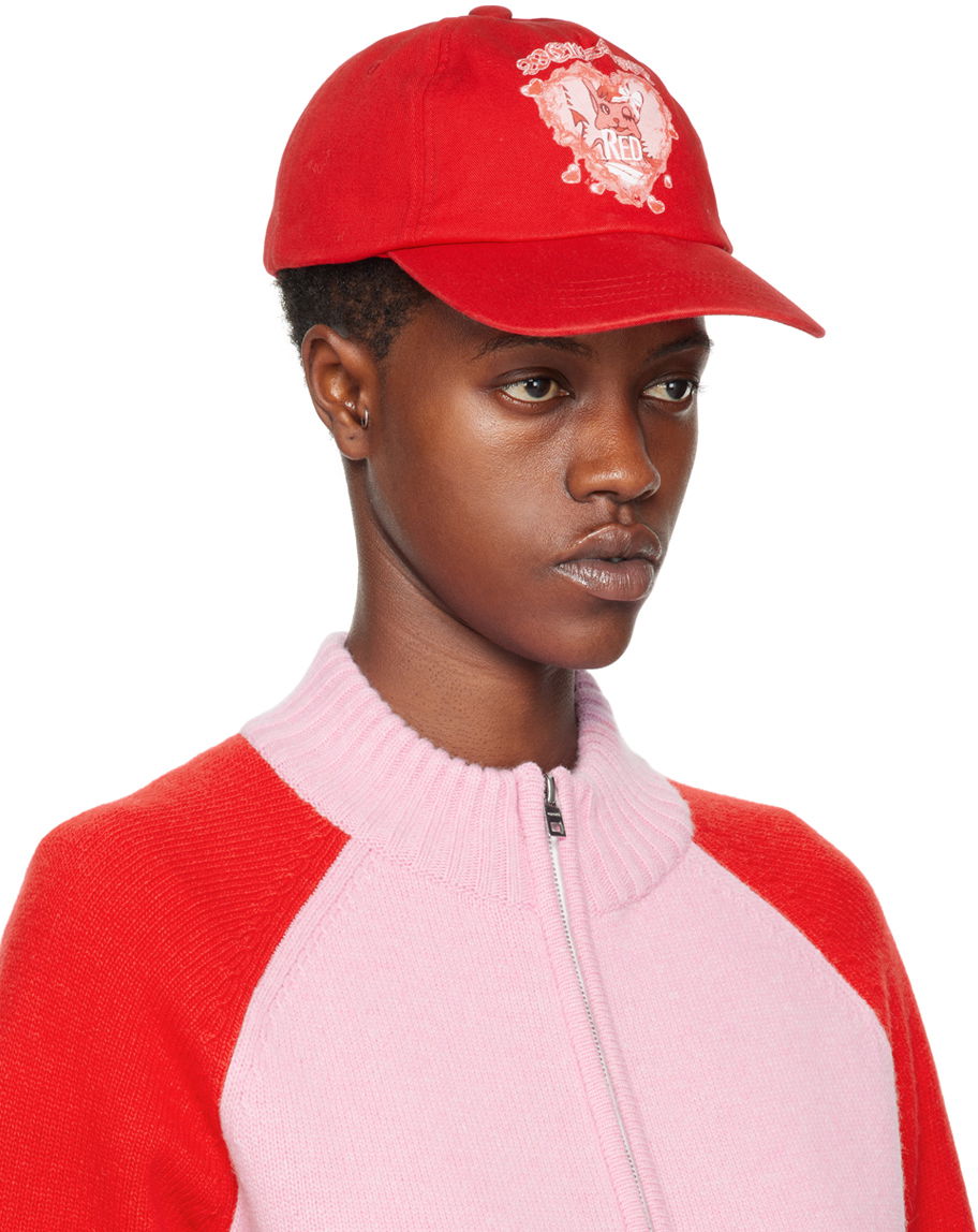 Kasket We11done Character Print Baseball Cap Rød | WD-AH0-24-402-U-RD, 1